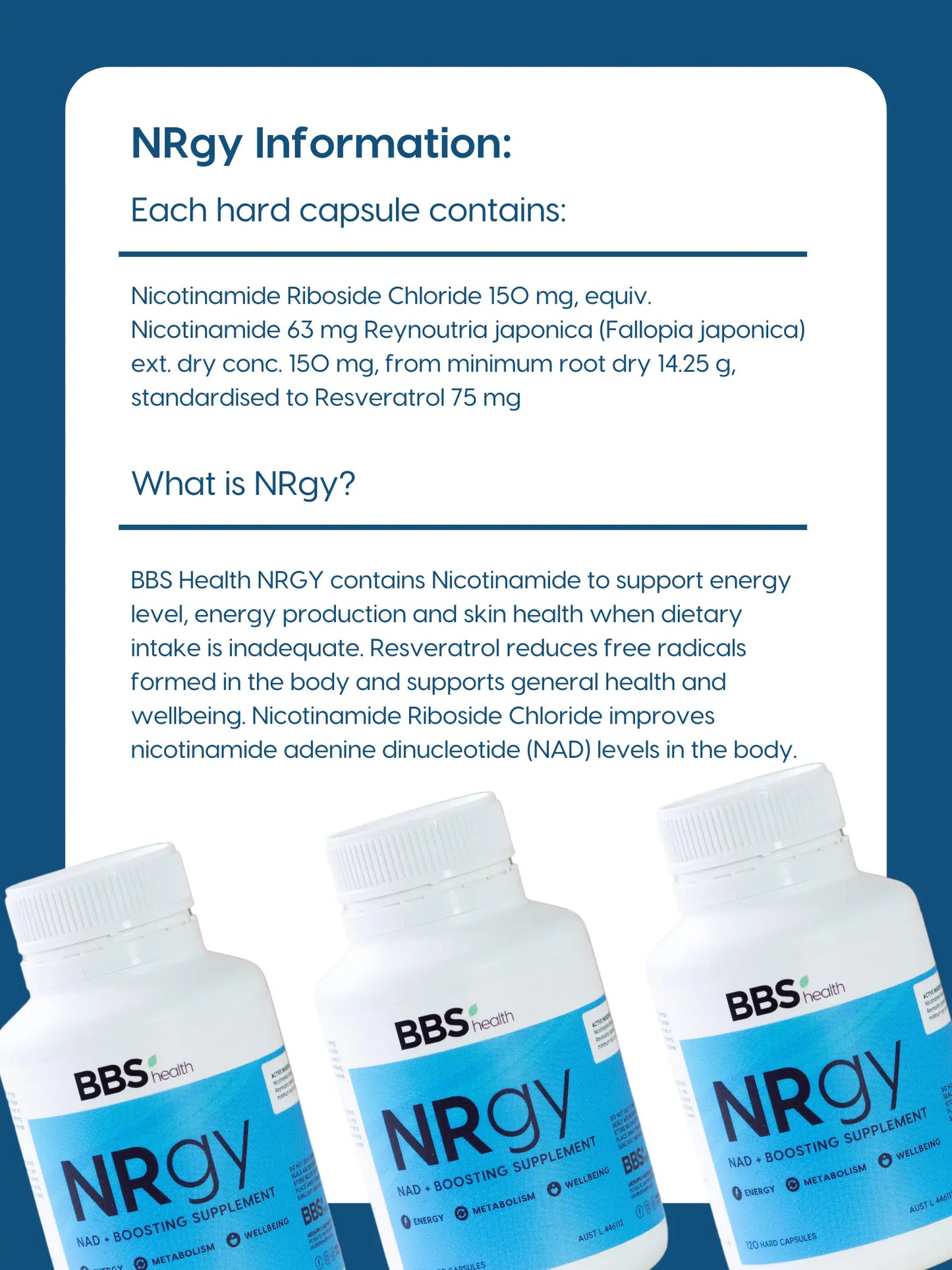 NRgy NAD+ Boosting Supplement